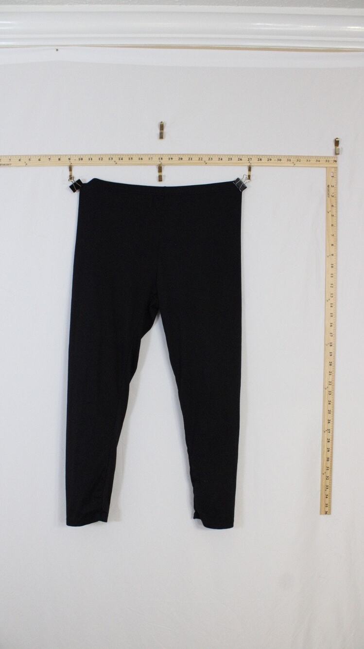 Unbranded Leggings Womens XL Black Solid Ankle Length Stretch Lounge Pant Casual
